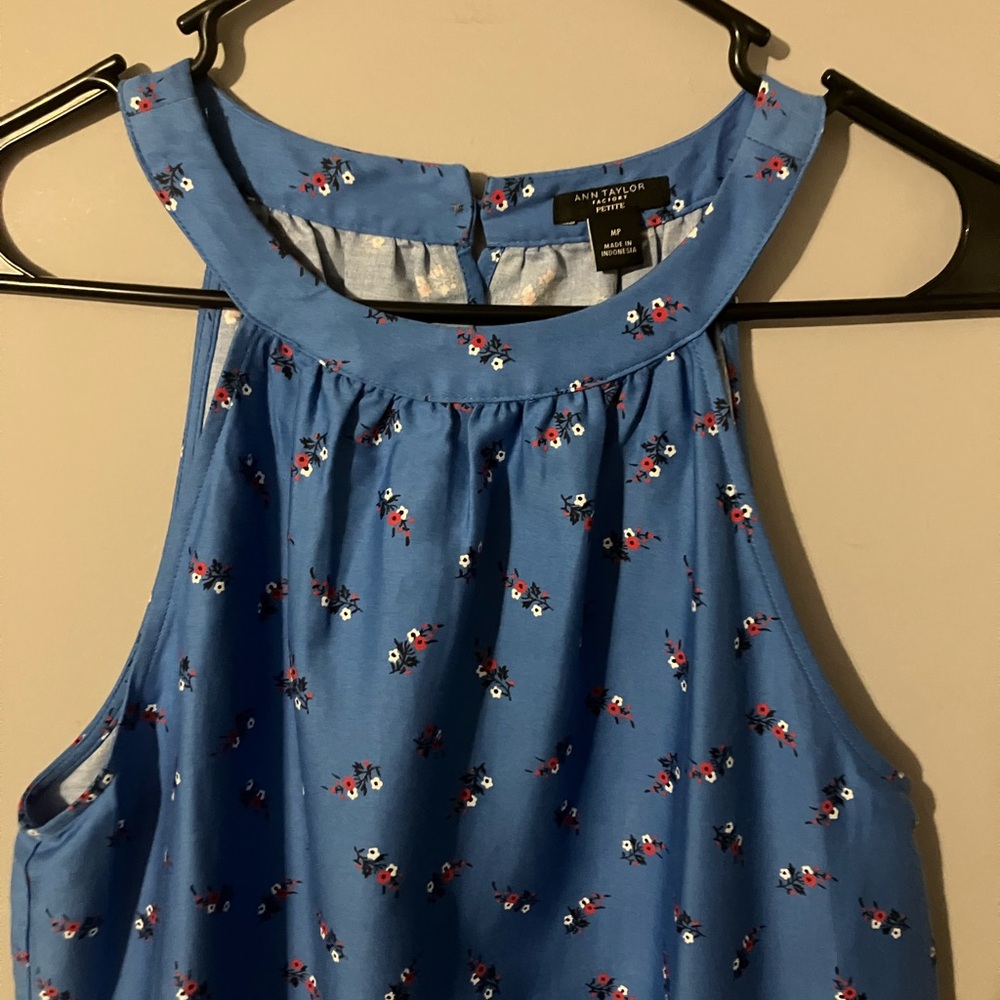Ann Taylor Dress in Blue with Ruffled Hem Sz MP